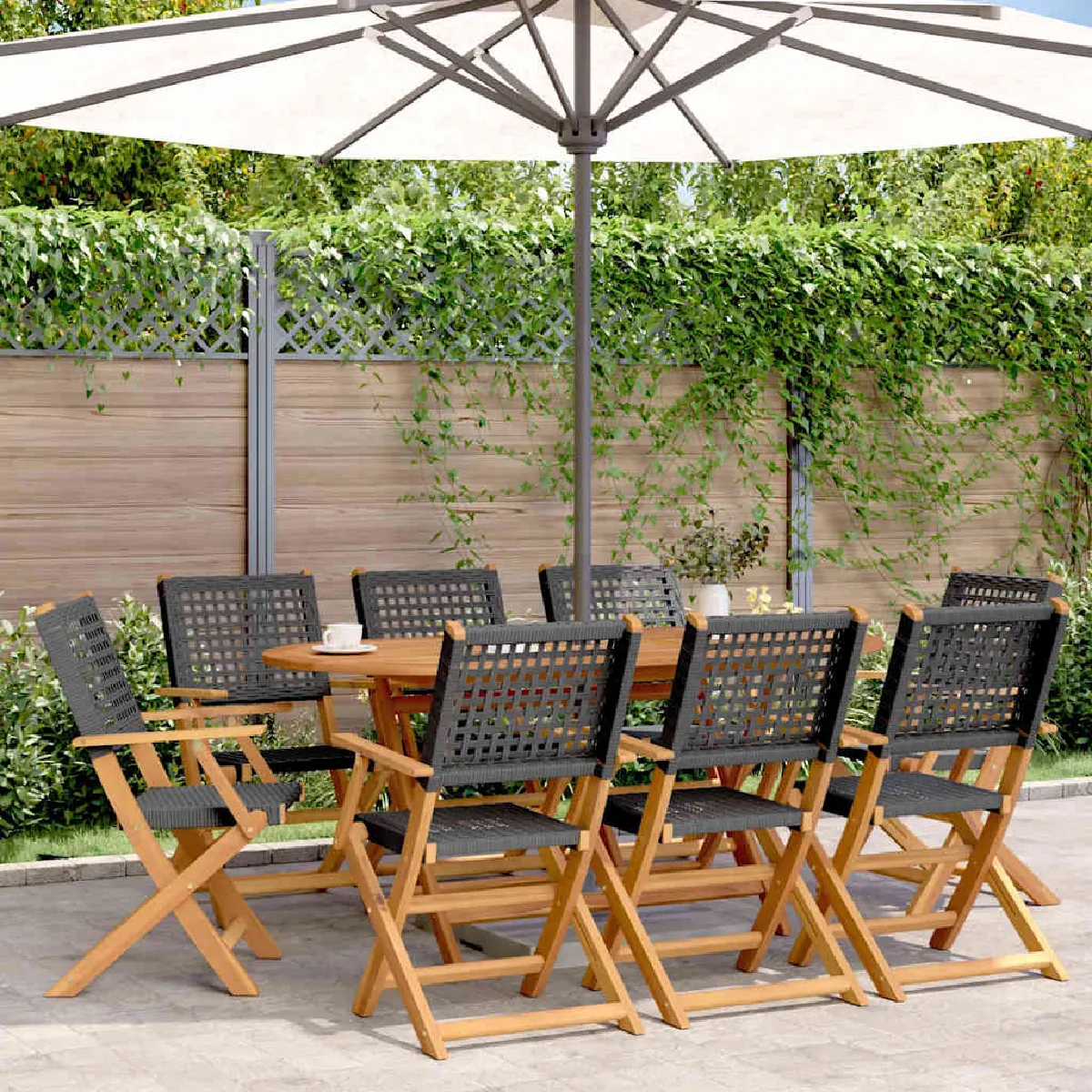 vidaXL Lot de 2 Chaises Longues Pliables Bain de Soleil Transat de Terrasse Siège de Jardin Patio Extérieur 360186 - vue 3