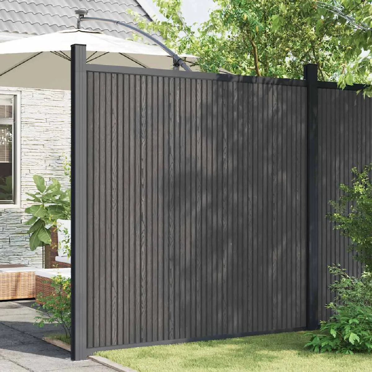 vidaXL Panneau de clôture 180x186 cm WPC 4003981 - vue 3