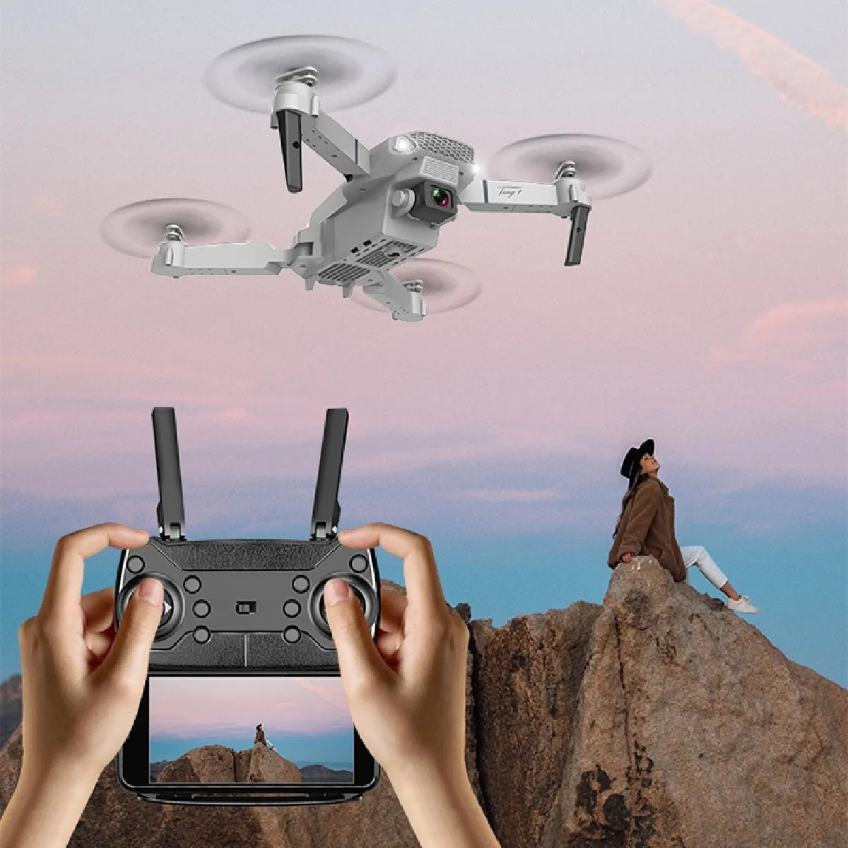 Drone IDEA12 Avec Caméra 1080P – Positionnement Optique, évitement 270°, Pliable, WiFi, Pour Débutants