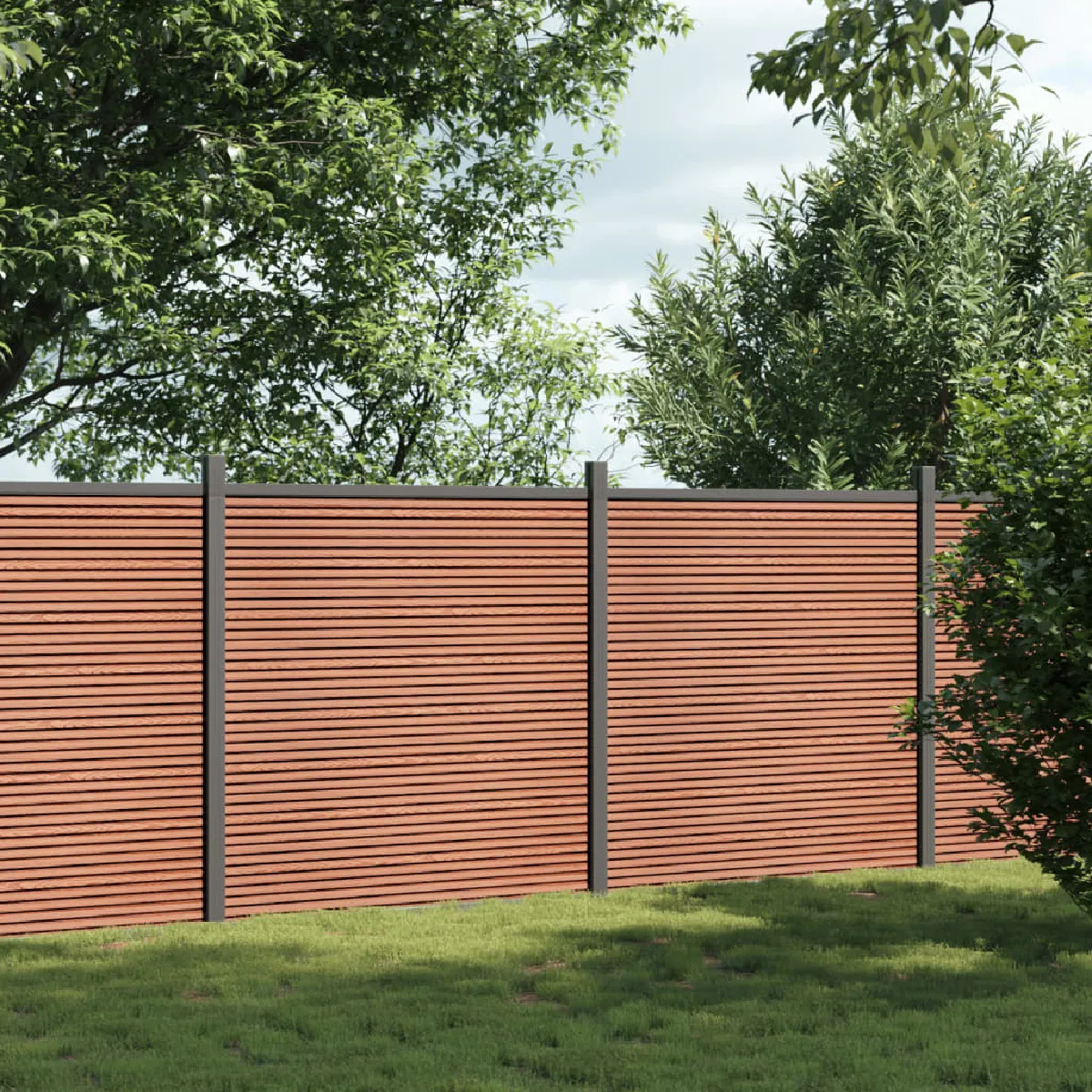 vidaXL Panneau de clôture 353x186 cm WPC - vue 3