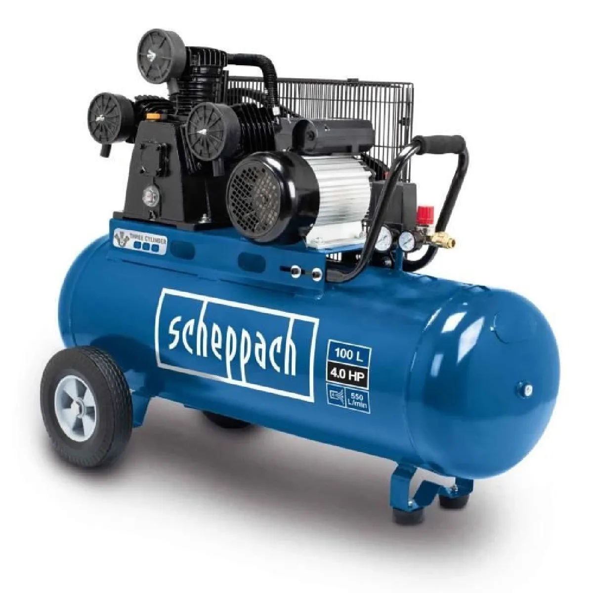Compresseur de 100 litres à entraînement par courroie SCHEPPACH HC550TC 10 bars 3 CV - vue 3