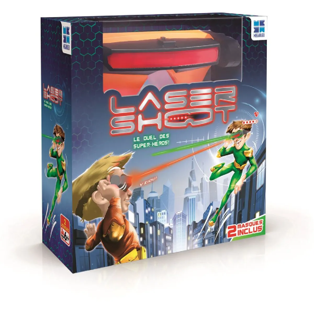 Megableu - Laser Shoot - Jeux Laser Enfant - Jeux De Tir - Jeux De Combat Enfant Intérieur/Extérieur - 2 Masques Laser Inclus - Cadeau Jeu Intéractif - Jeu Plein Air - Dès 6 Ans - Version Française - Neuf - Image 4