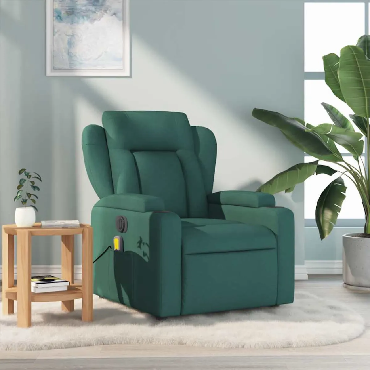 VidaXL Fauteuil de Massage - Vert Foncé