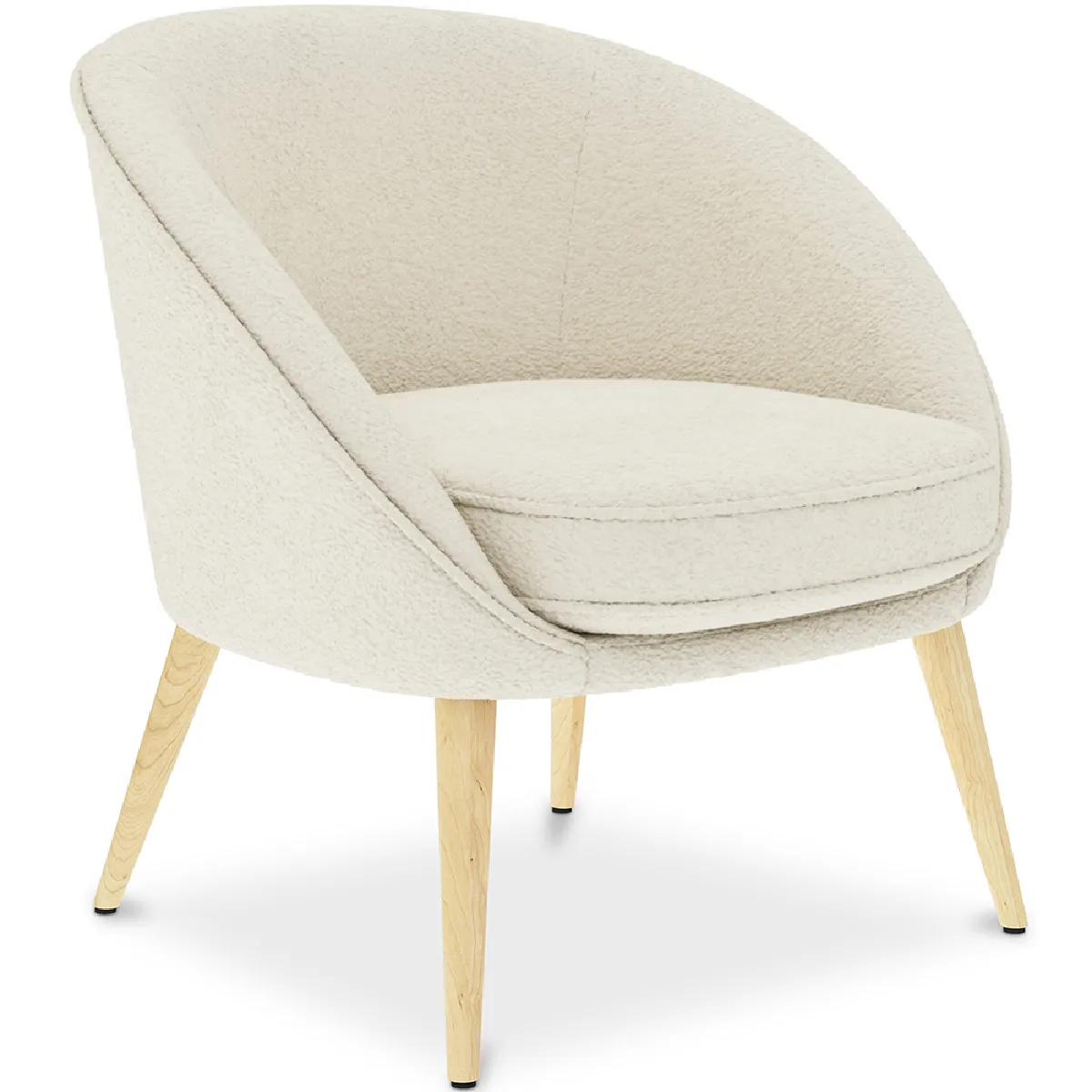 Fauteuil avec Accoudoirs En Bouclette Fausse Fourrure Tapissée - Boucles Blanches - Pimba Blanc