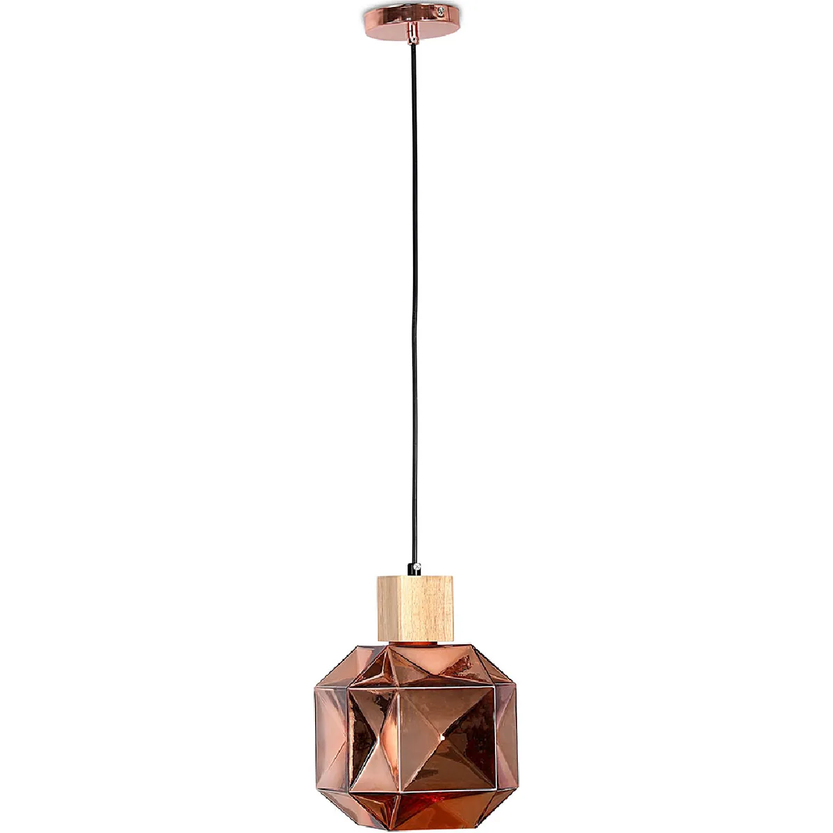 Lampe de plafond en bois et verre - Lampe suspendue design - Bumba Bronze