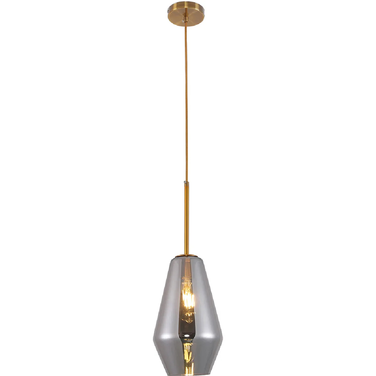 Lampe de plafond en cristal - Lampe suspendue design vintage - Alua Gris transparent