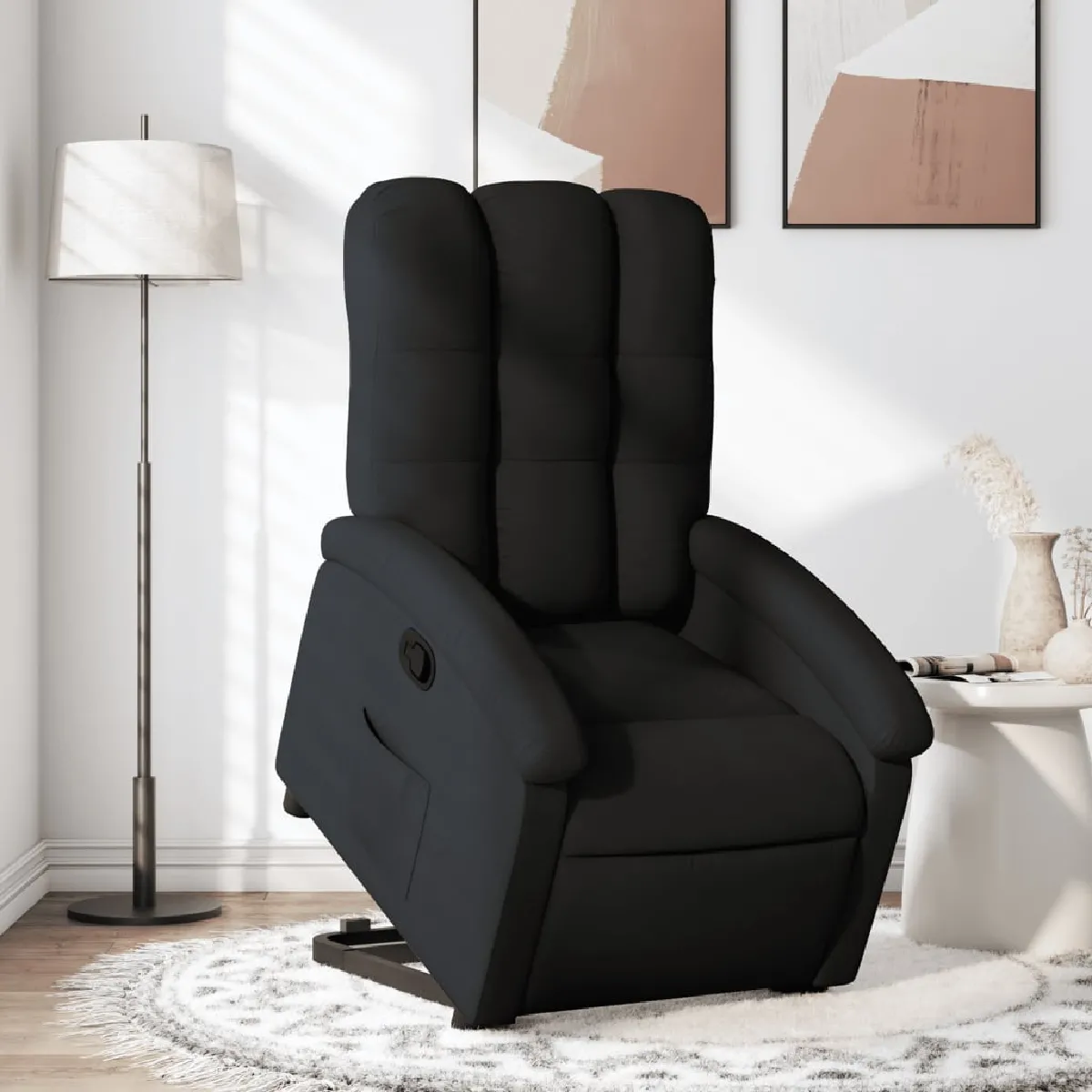Vidaxl Noir Fauteuil Inclinable Tissu