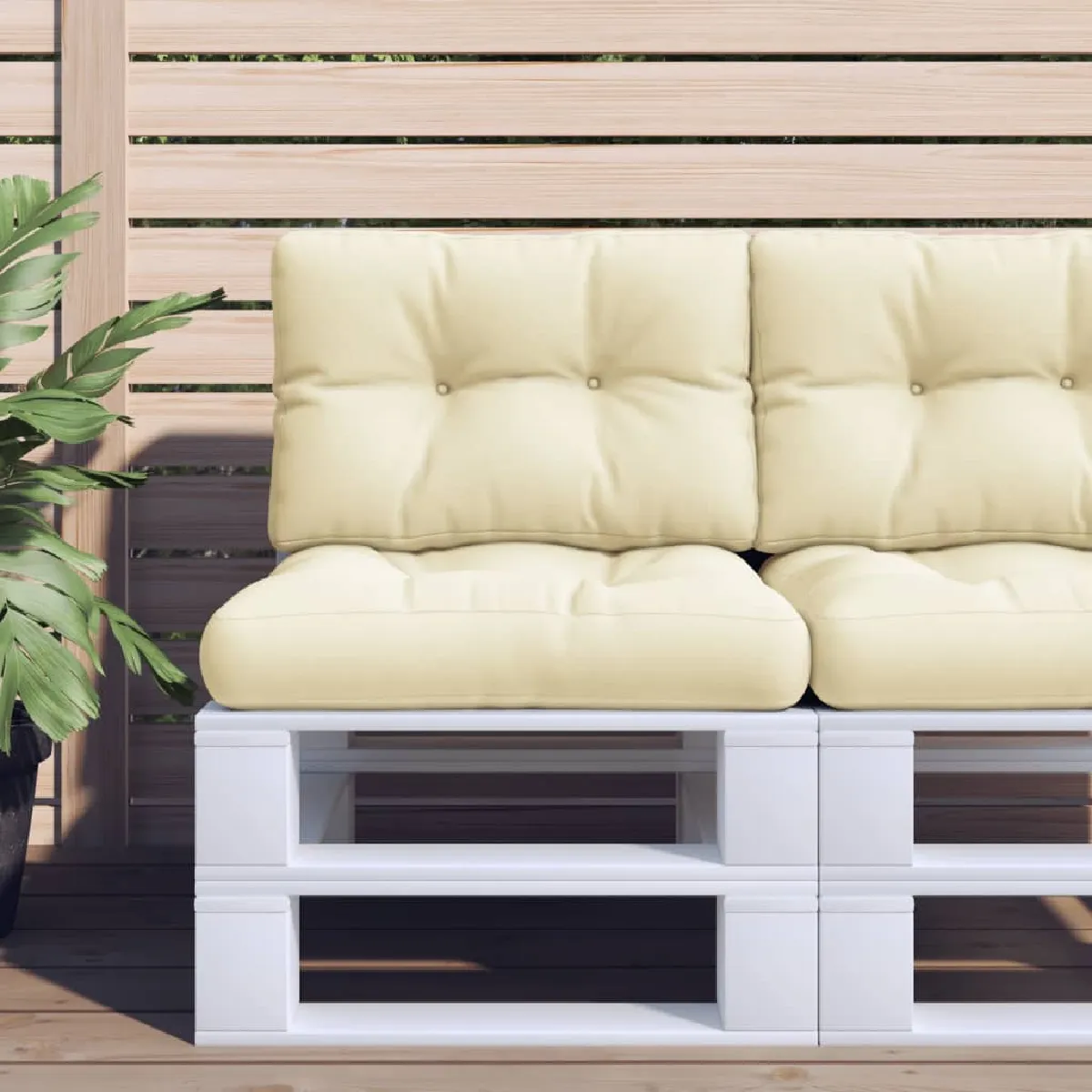 Non Communiqué Vidaxl Palletkussens 2 St Stof Crãmekleurig360647 - Image 3