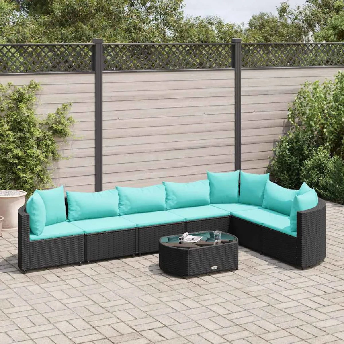 Salon de jardin vidaXL 8 pcs résine tressée - vue 3