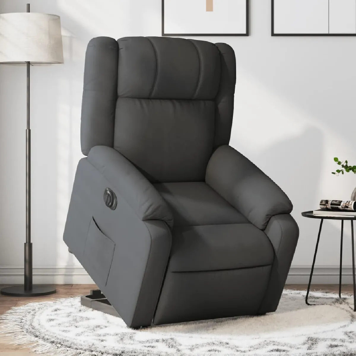 Non Communiqué Gris Vidaxl Stoel Électrique Réglable Tissu Foncé - Image 3