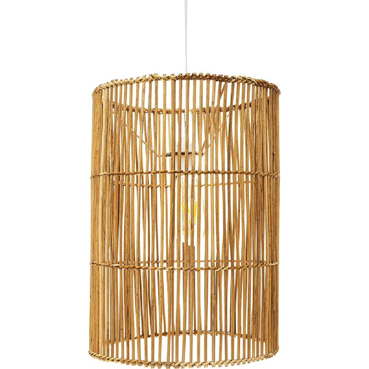 Lampe de plafond en rotin - Lampe suspendue de stile Boho Bali - An Bois naturel