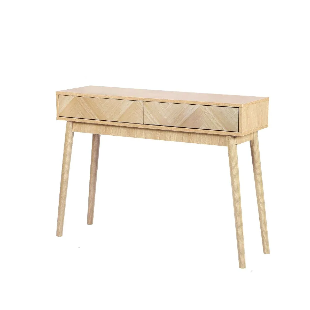 Console 2 tiroirs Shelby en bois avec système d'ouverture push pull - Beige