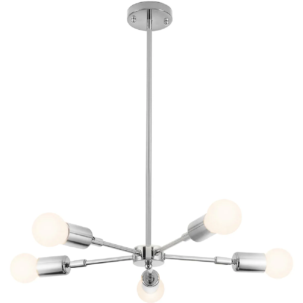 Lampe de plafond - Lampe suspendue design - 5 bras - Tristan Argenté Lampe de plafond - Lampe suspendue design - 5 bras - Tristan Argenté