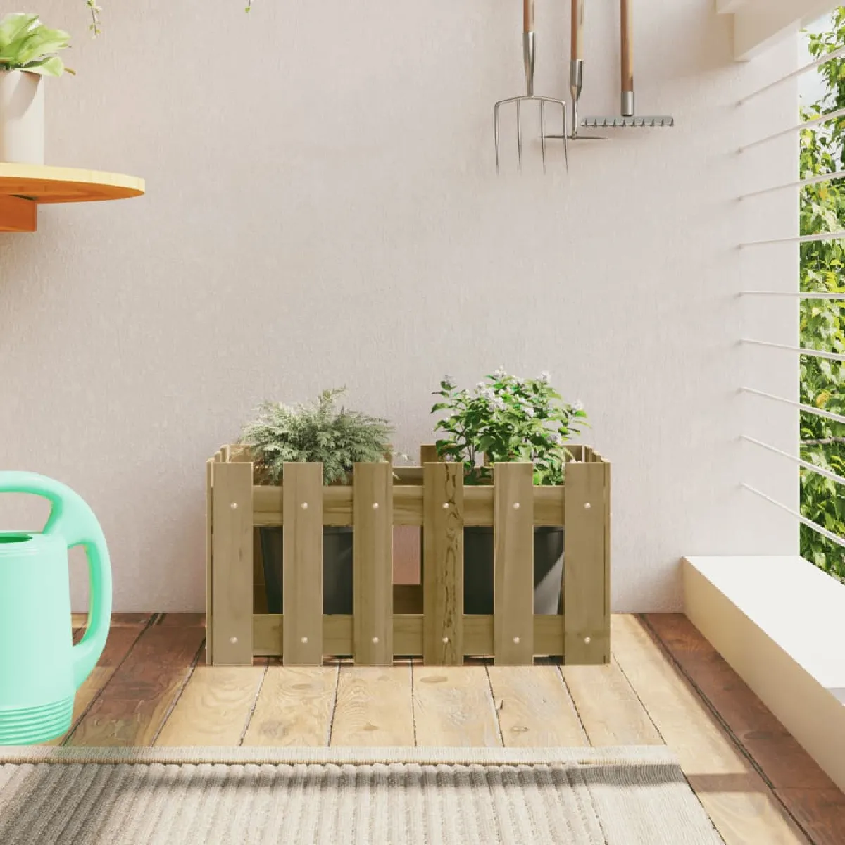 vidaXL Jardinière 60x30x30 cm Pin imprégné - vue 2