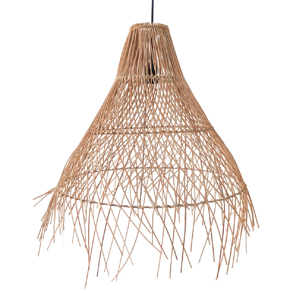 Lampe de plafond en rotin - Lampe suspendue de stile Boho Bali - Trui Naturel
