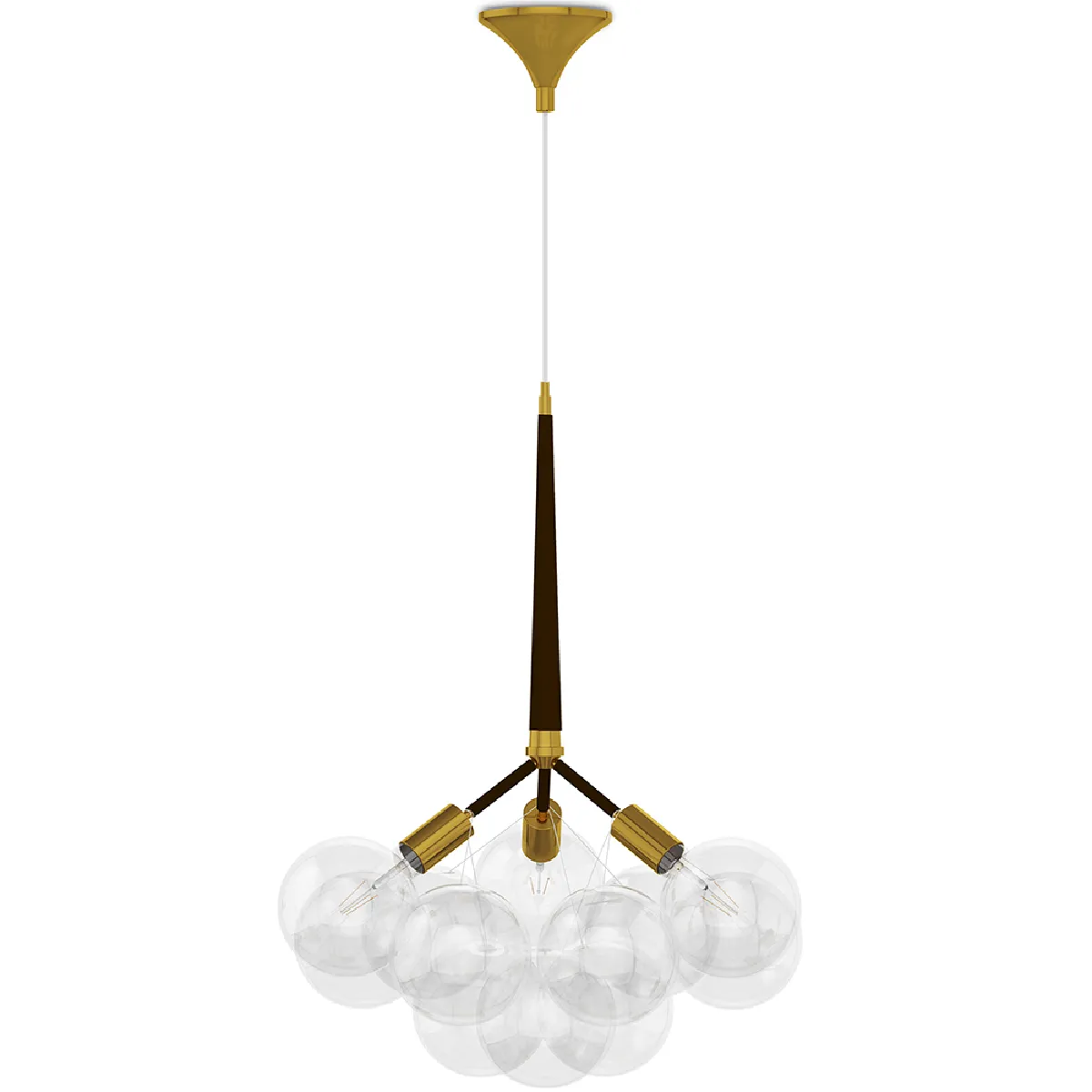 Lampe de plafond avec des boules en verre - Lampe suspendue design - Glaub Marron Lampe de plafond avec des boules en verre - Lampe suspendue design - Glaub Marron