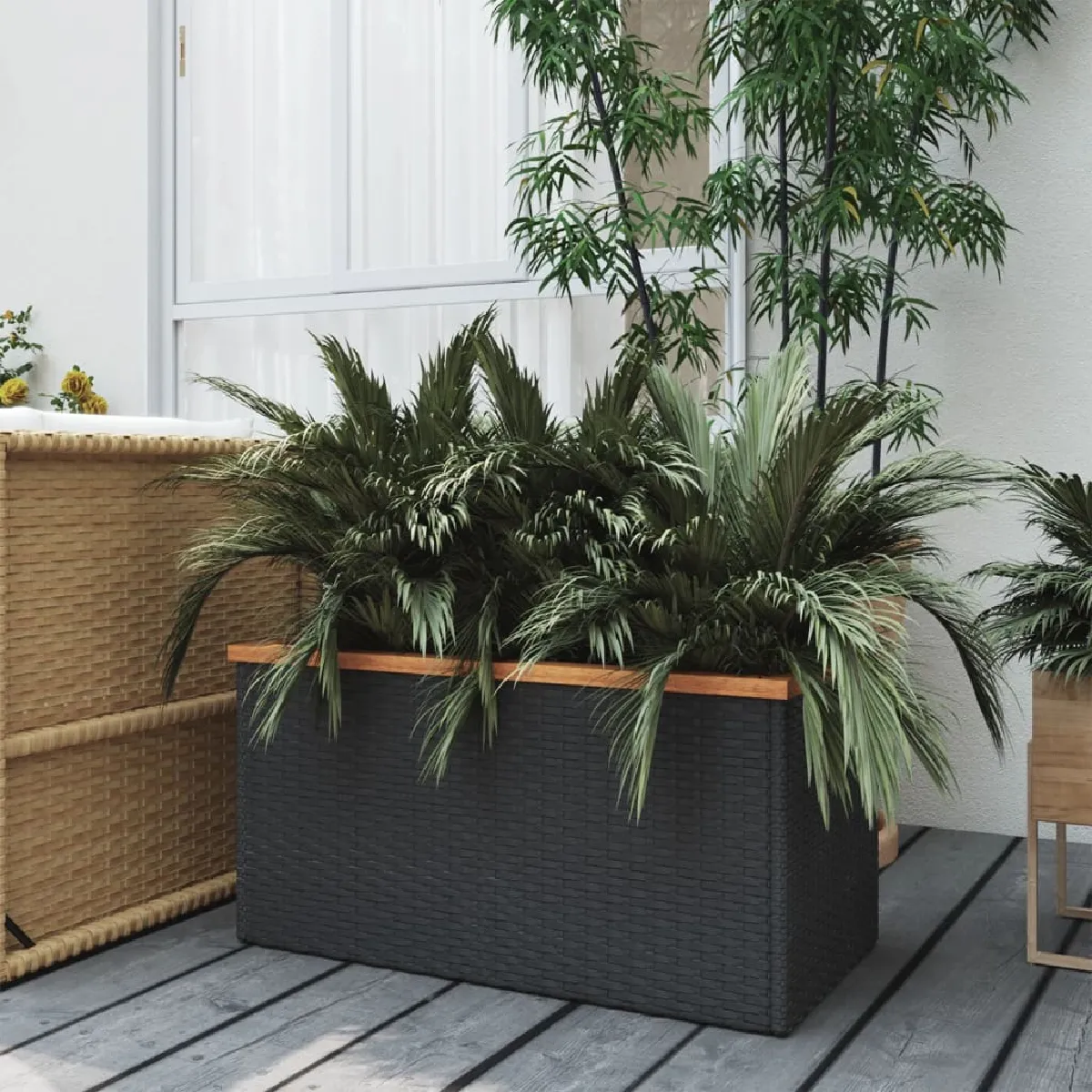vidaXL Jardinière Rattan 80x40x40 - vue 1