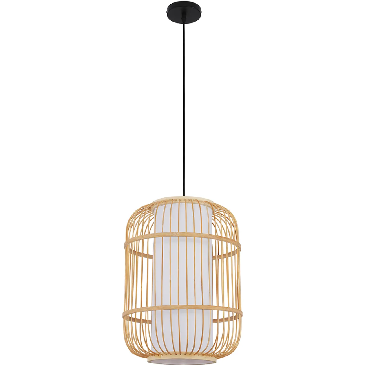 Lampe de plafond en bambou - Lampe suspendue au stile Boho Bali - Mane Bois naturel