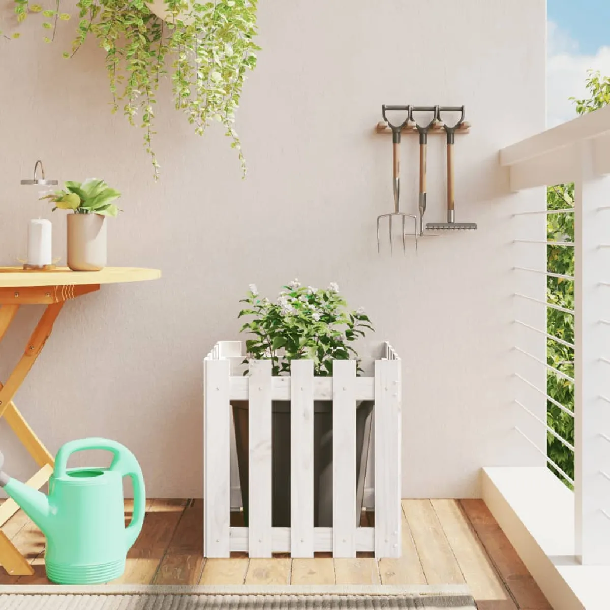 VIDAXL Jardinière avec design de clôture - vue 2