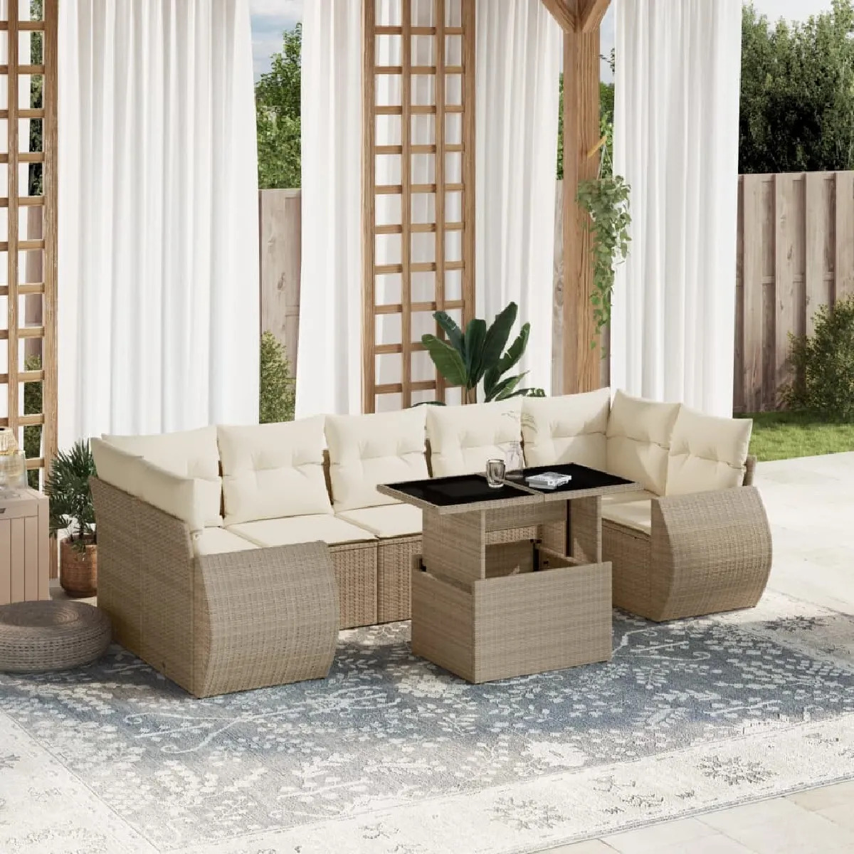 vidaXL Ensemble de Salon de Jardin 8 pcs