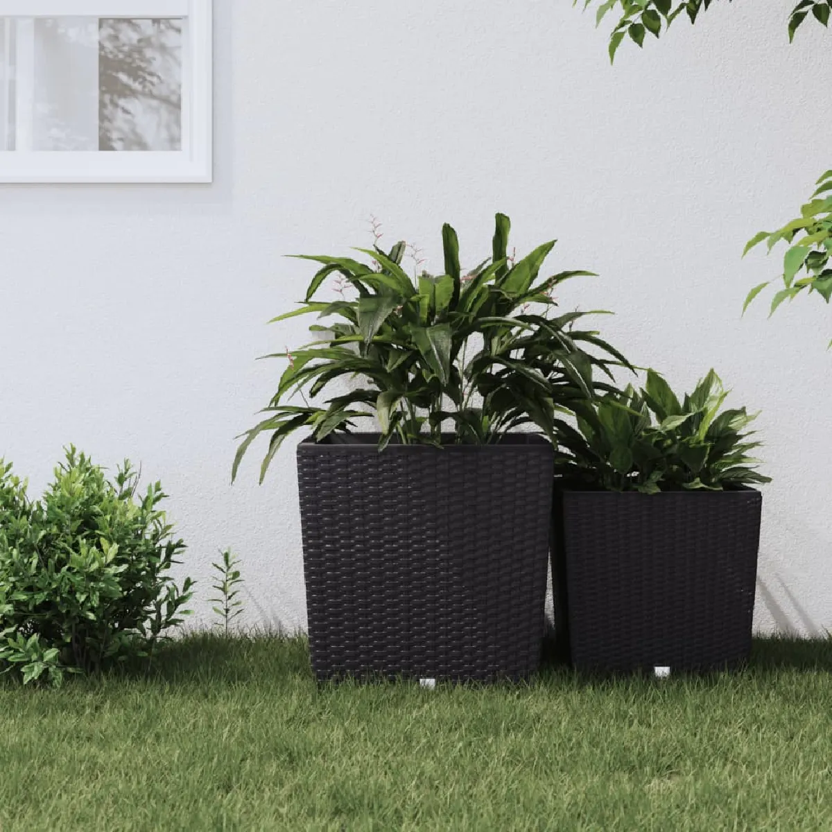 Vidaxl Jardinière Rotin Pp Anthracite 40 Cm