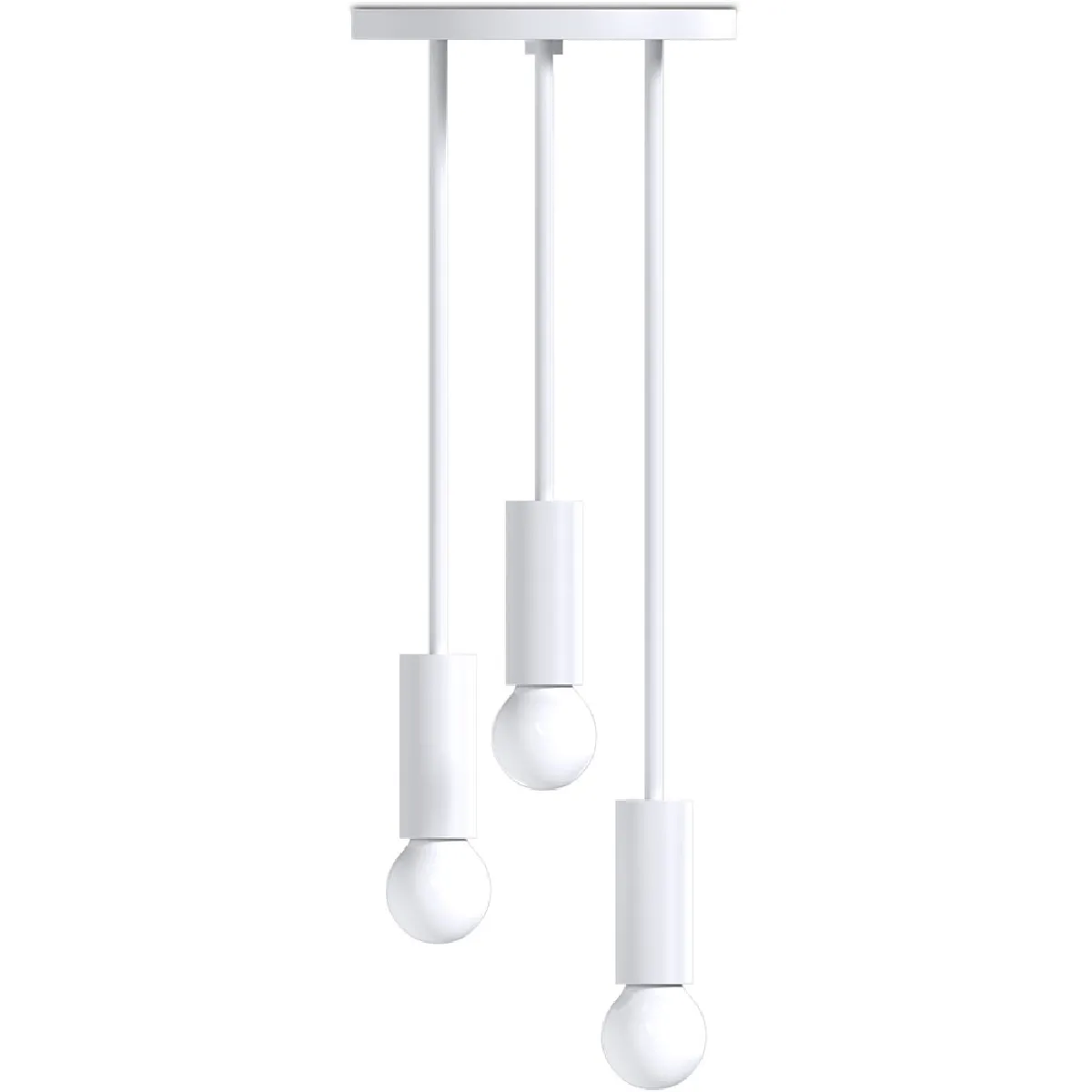 Lampe de plafond design - Lampe suspendue - 3 bras - Troy Blanc Lampe de plafond design - Lampe suspendue - 3 bras - Troy Blanc