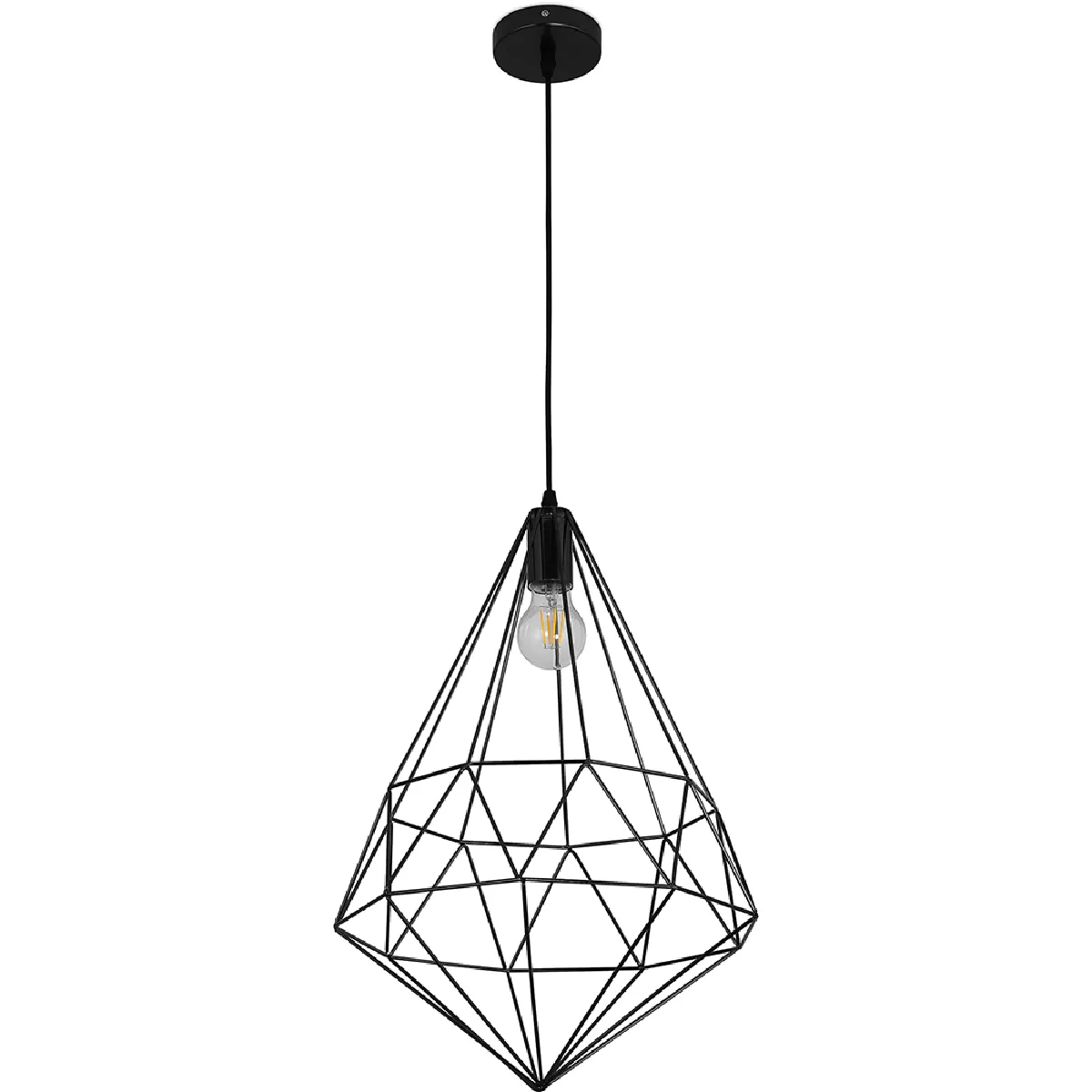 Lampe de plafond rétro - Lampe suspendue géométrique - Yak Noir Lampe de plafond rétro - Lampe suspendue géométrique - Yak Noir
