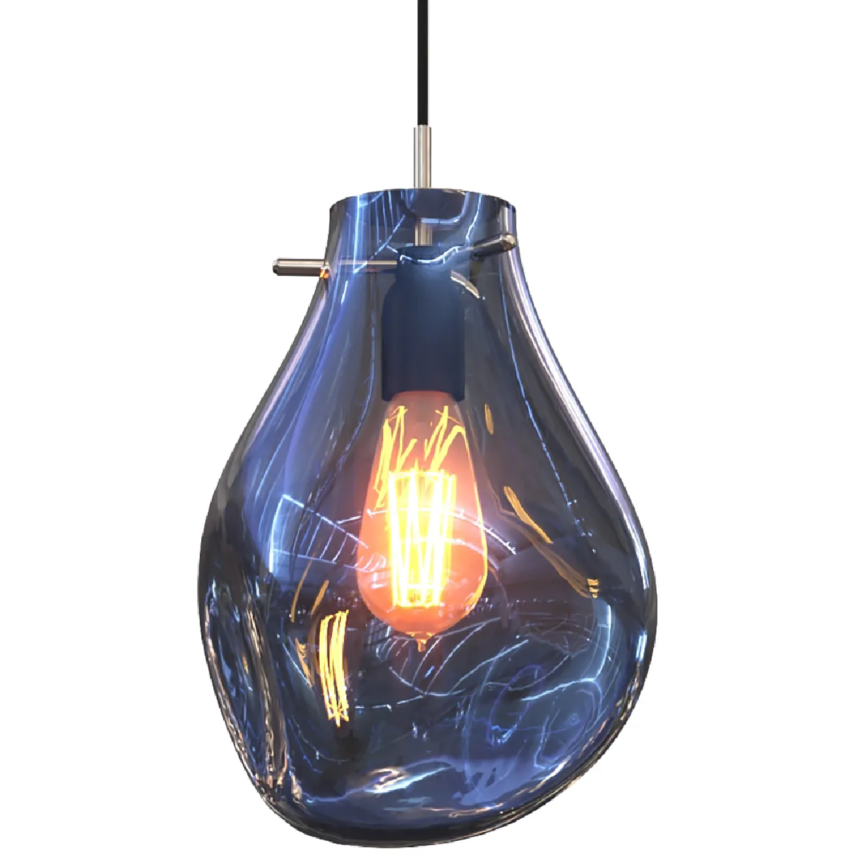 Lampe de plafond en verre - Suspension design - Vera Bleu Lampe de plafond en verre - Suspension design - Vera Bleu