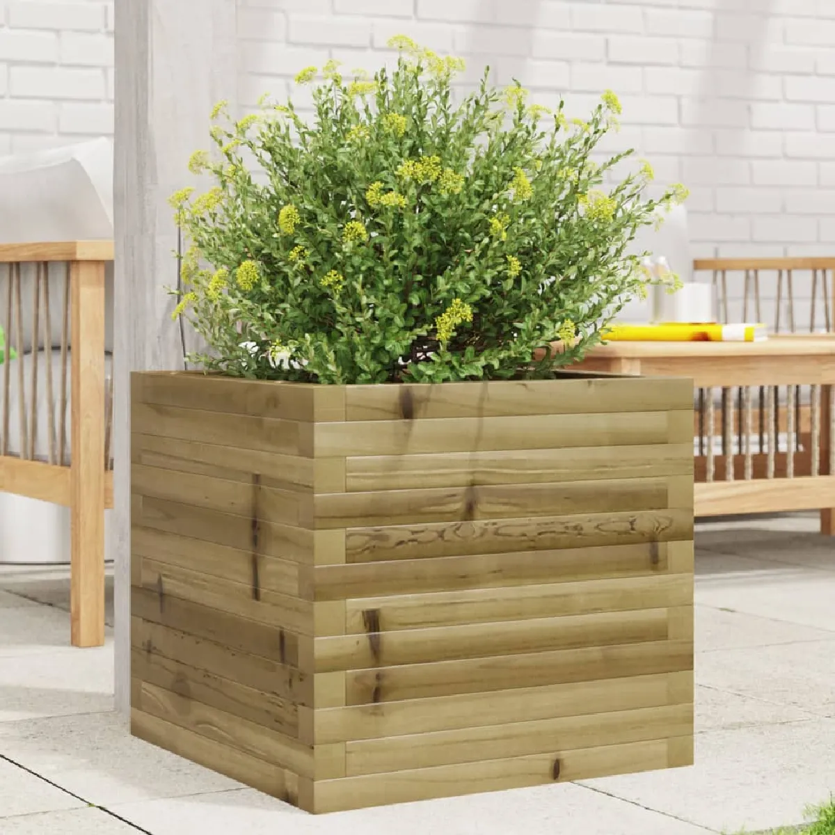 Vidaxl Jardinière 50X50x45,5 Cm - Bois De Pin