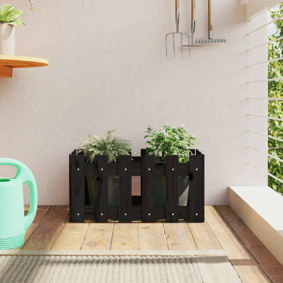 Vidaxl Noir Jardinière 60X30x30 Cm