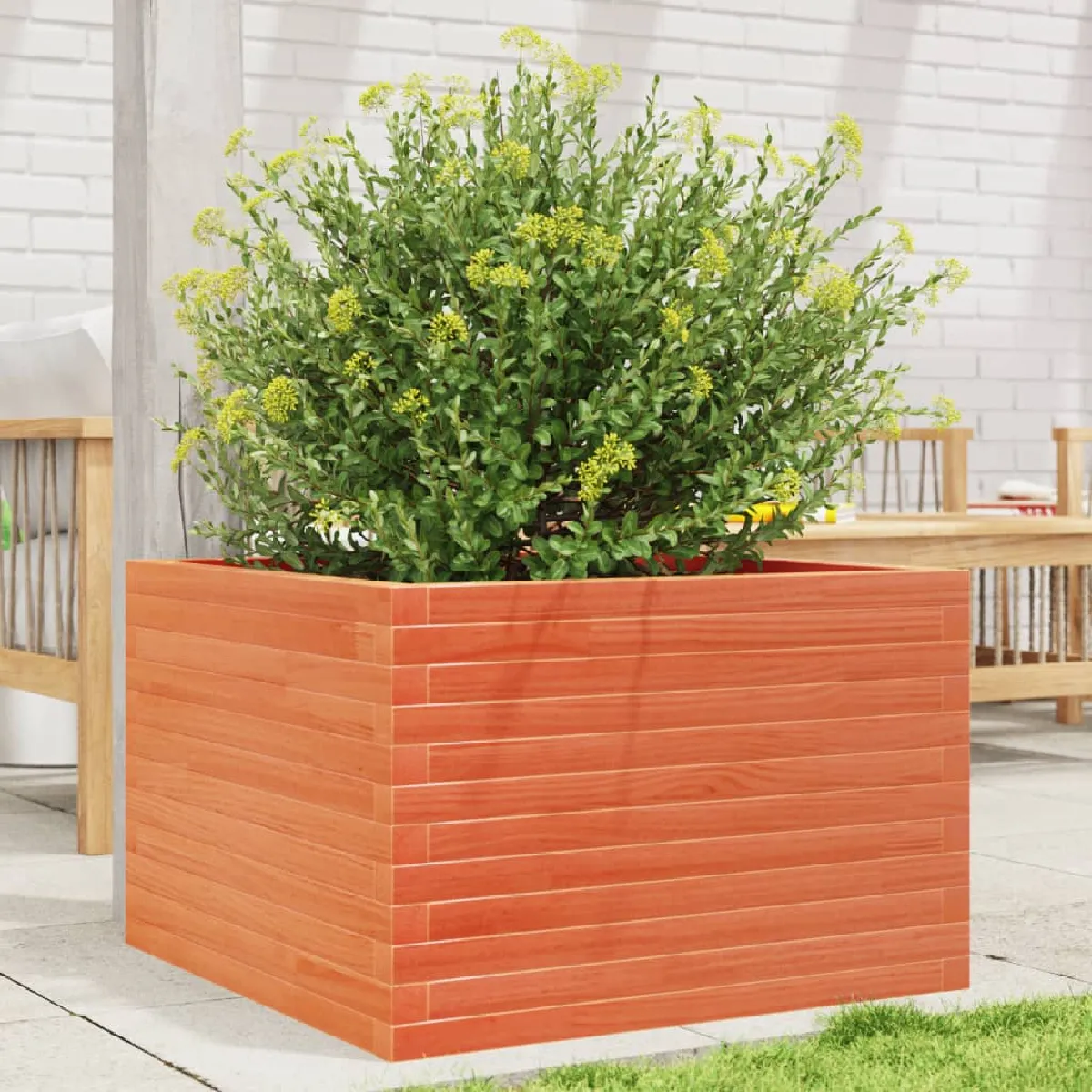Vidaxl Marron Jardinière 70X70x45 Cm - Cire