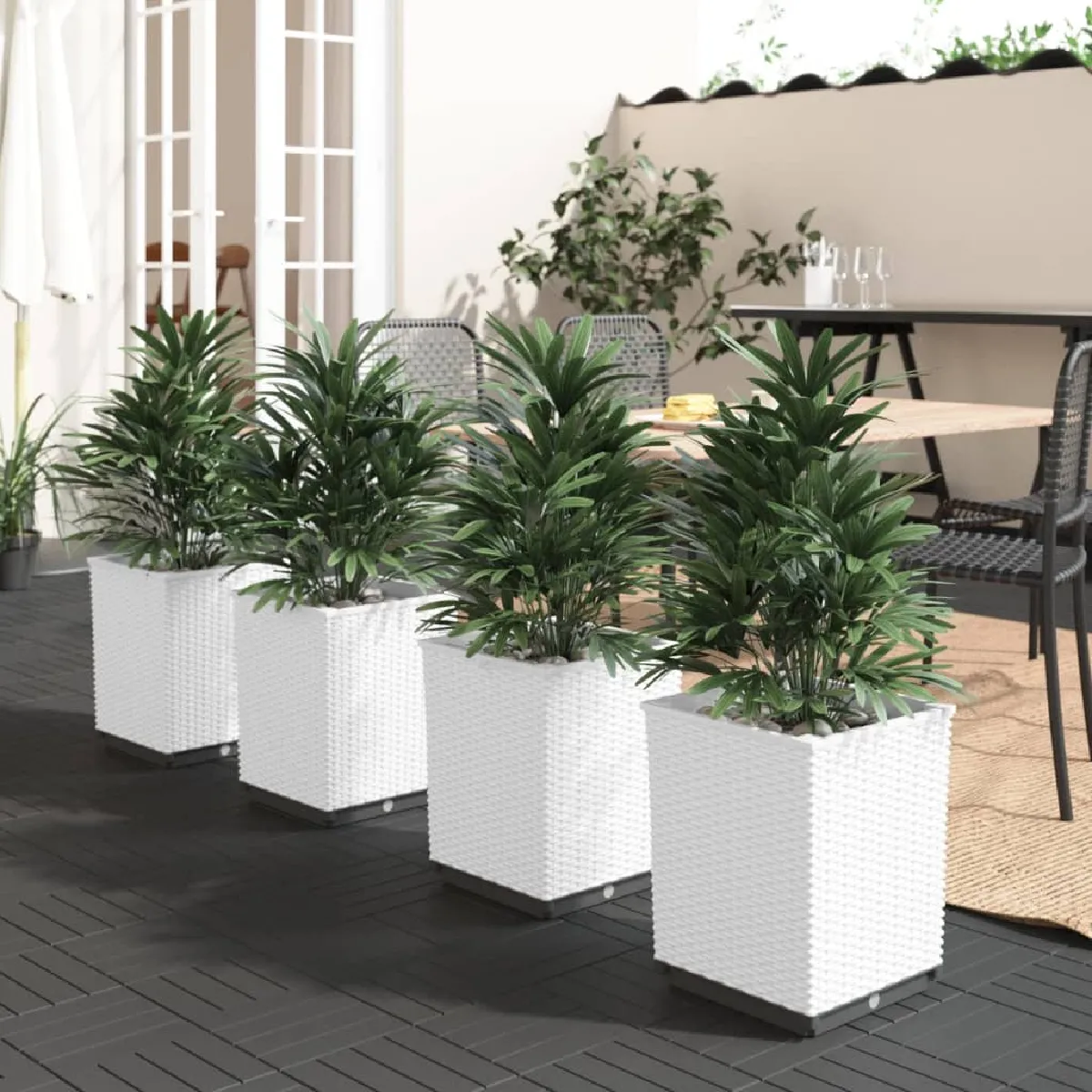 vidaXL Jardinières 4 pcs 30x30x37 cm Polypropylène