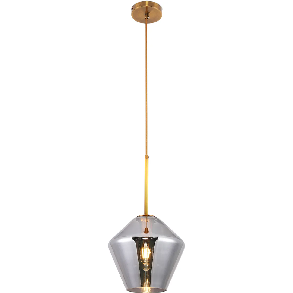 Lampe de plafond en cristal - Lampe suspendue design diamant - Alon Gris transparent