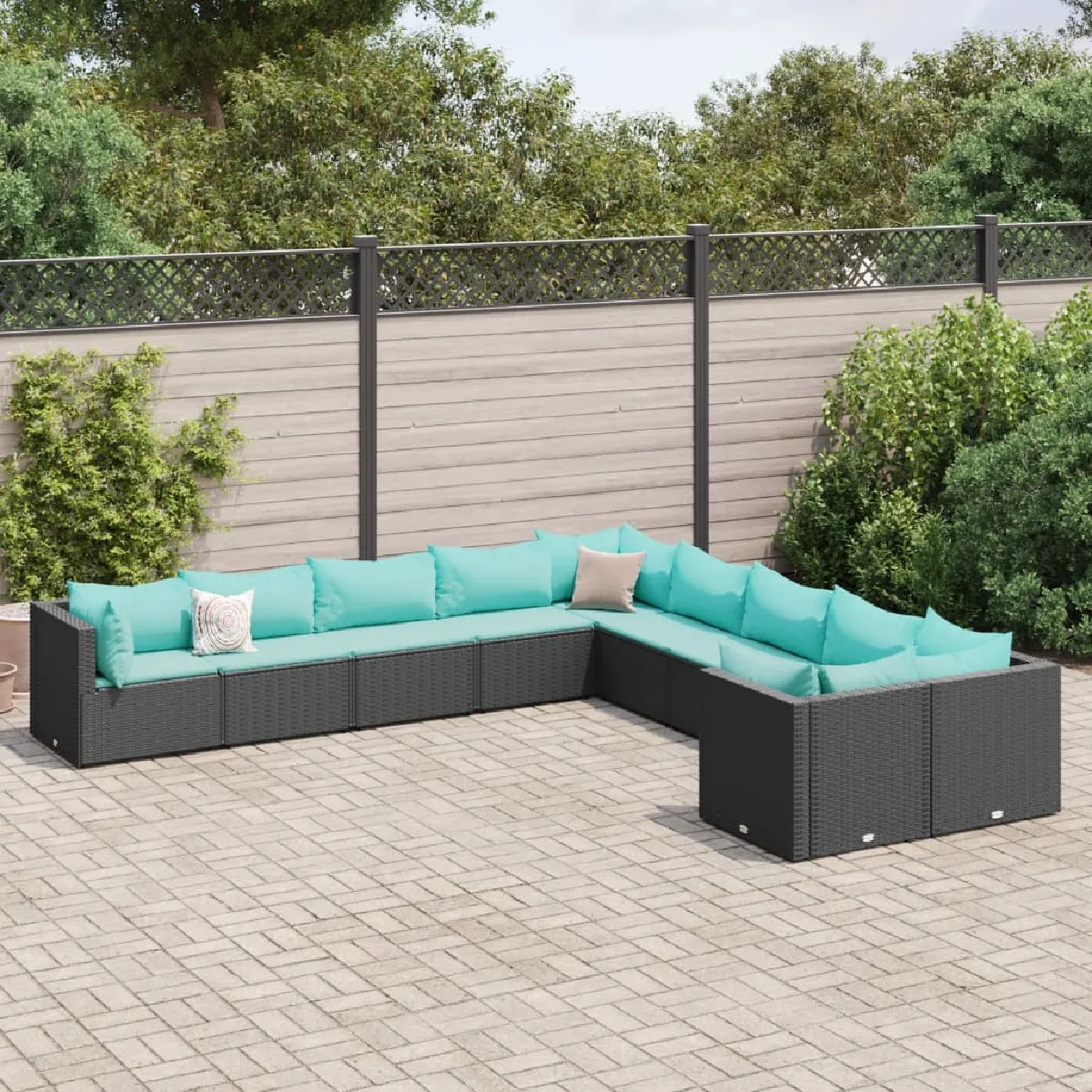 Salon de jardin vidaXL - Noir
