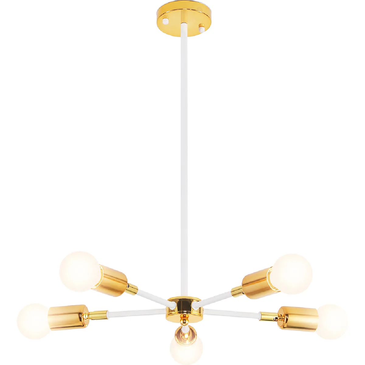 Lampe de plafond - Lampe suspendue design - 5 bras - Tristan Blanc Lampe de plafond - Lampe suspendue design - 5 bras - Tristan Blanc