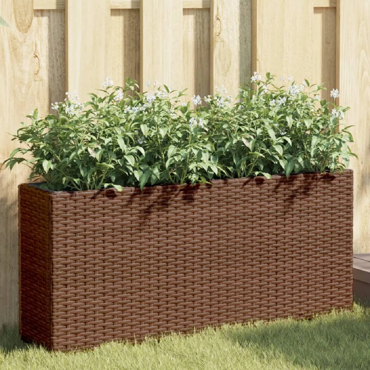 vidaXL Jardinière résine tressée - vue 4
