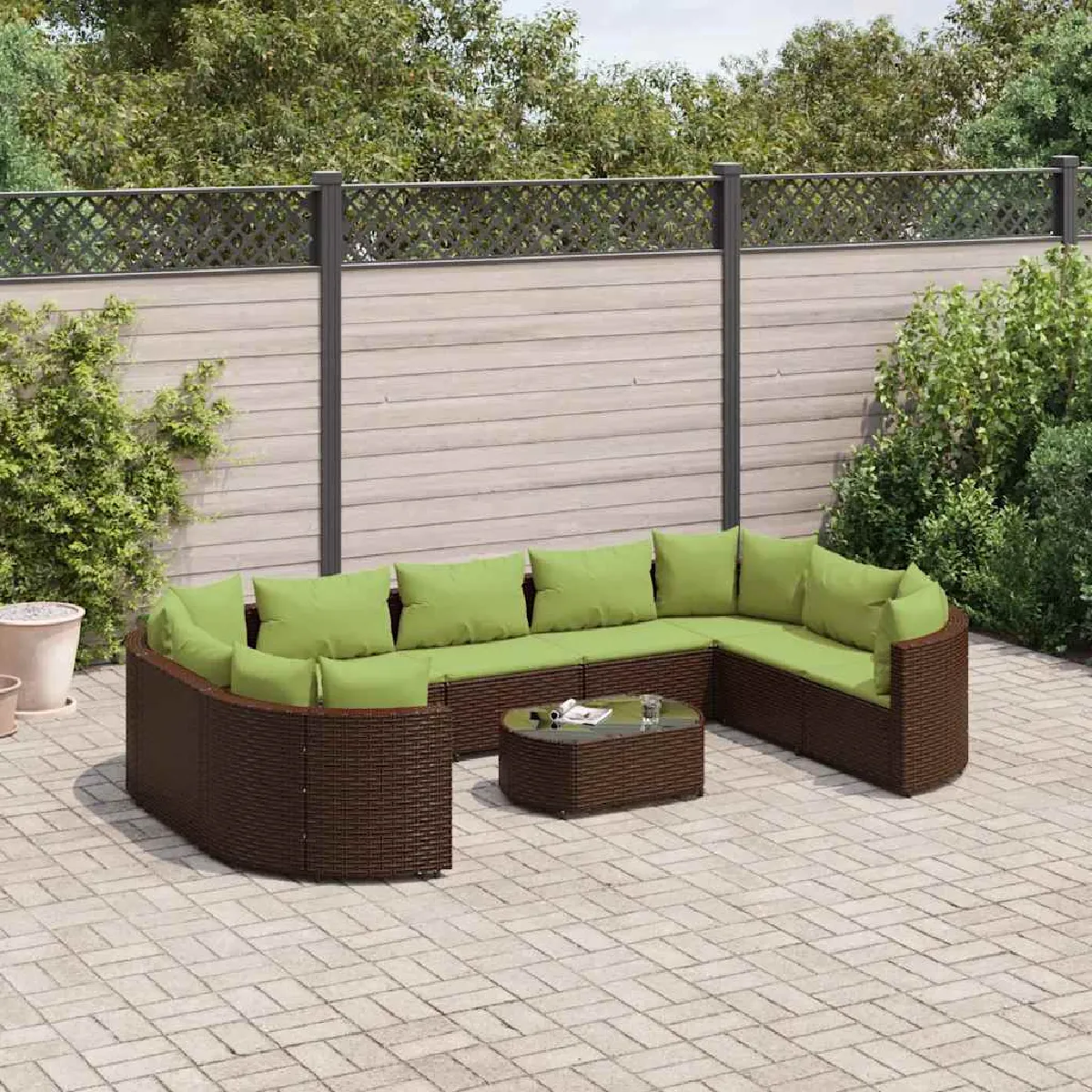 Vidaxl Salon de jardin 10 pcs avec coussins - vue 10