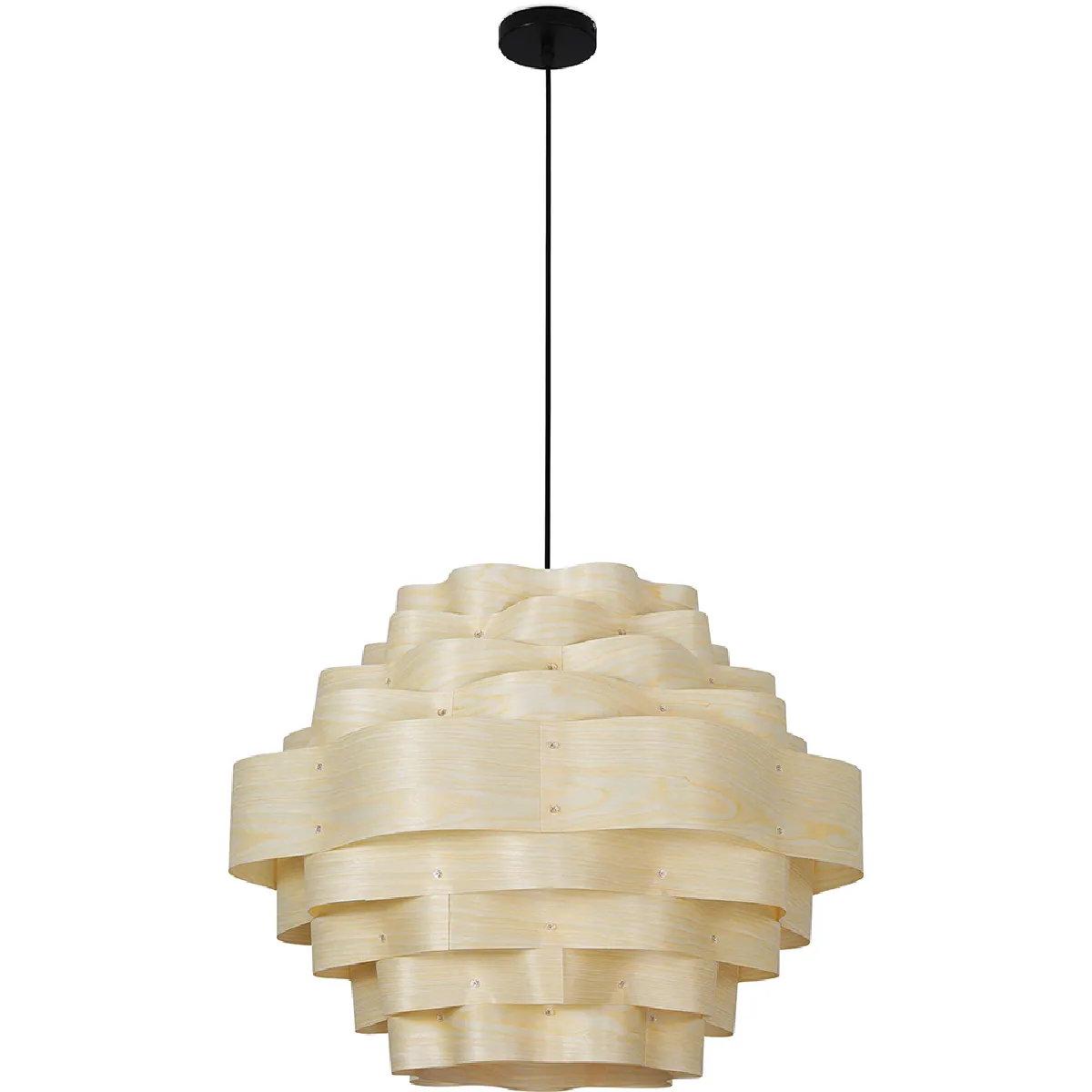 Lampe de plafond en bois - Lampe suspendue de stile Boho Bali - Aura Bois naturel Lampe de plafond en bois - Lampe suspendue de stile Boho Bali - Aura Bois naturel