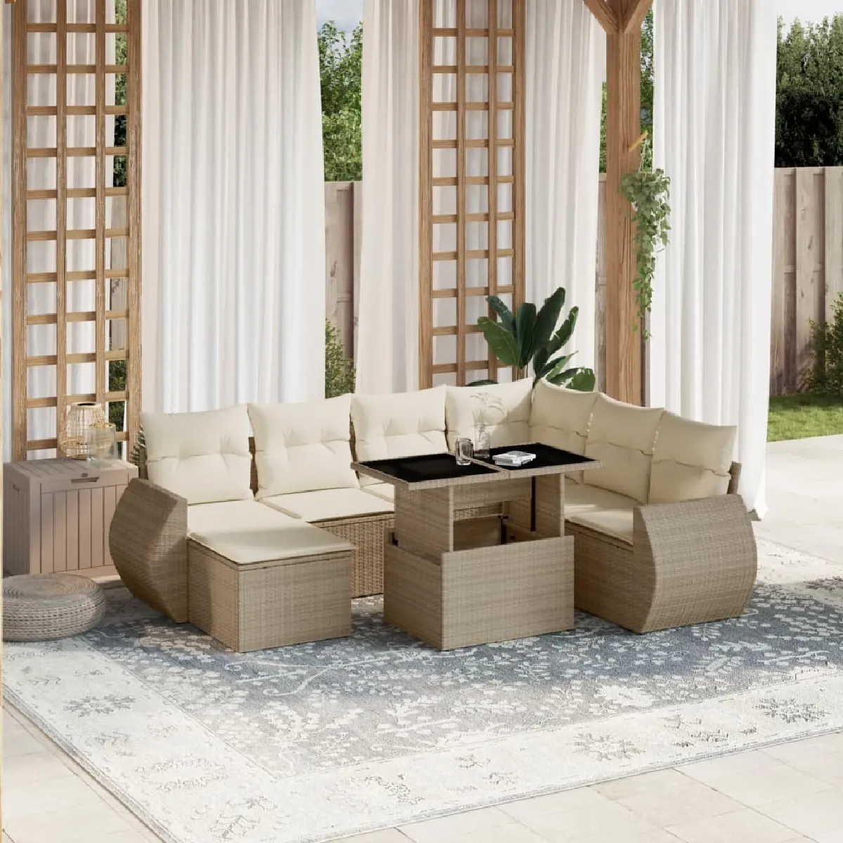 Salon de jardin VIDAXL 8 pcs - vue 4