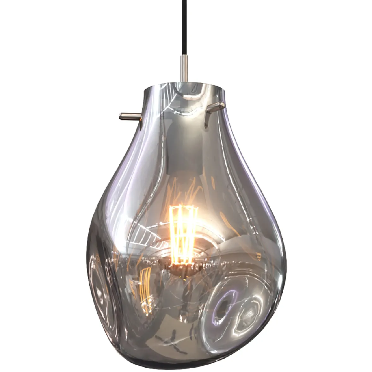 Lampe de plafond en verre - Suspension design - Vera Fumée Lampe de plafond en verre - Suspension design - Vera Fumée