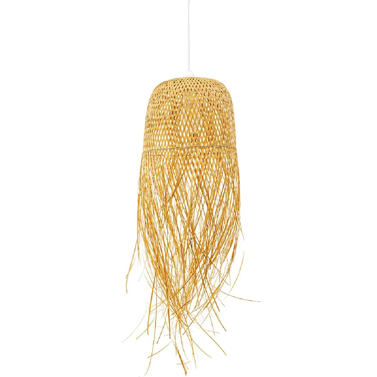 Lampe de plafond en bambou - Lampe suspendue de style Boho Bali - Thow Bois naturel