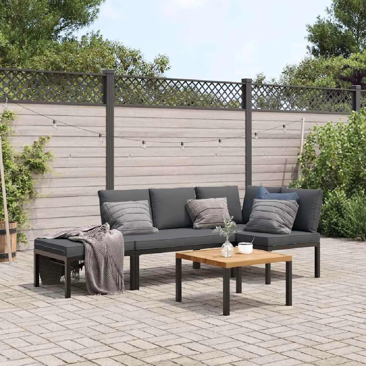 vidaXL Salon de jardin bois de pin 4 pcs - vue 10