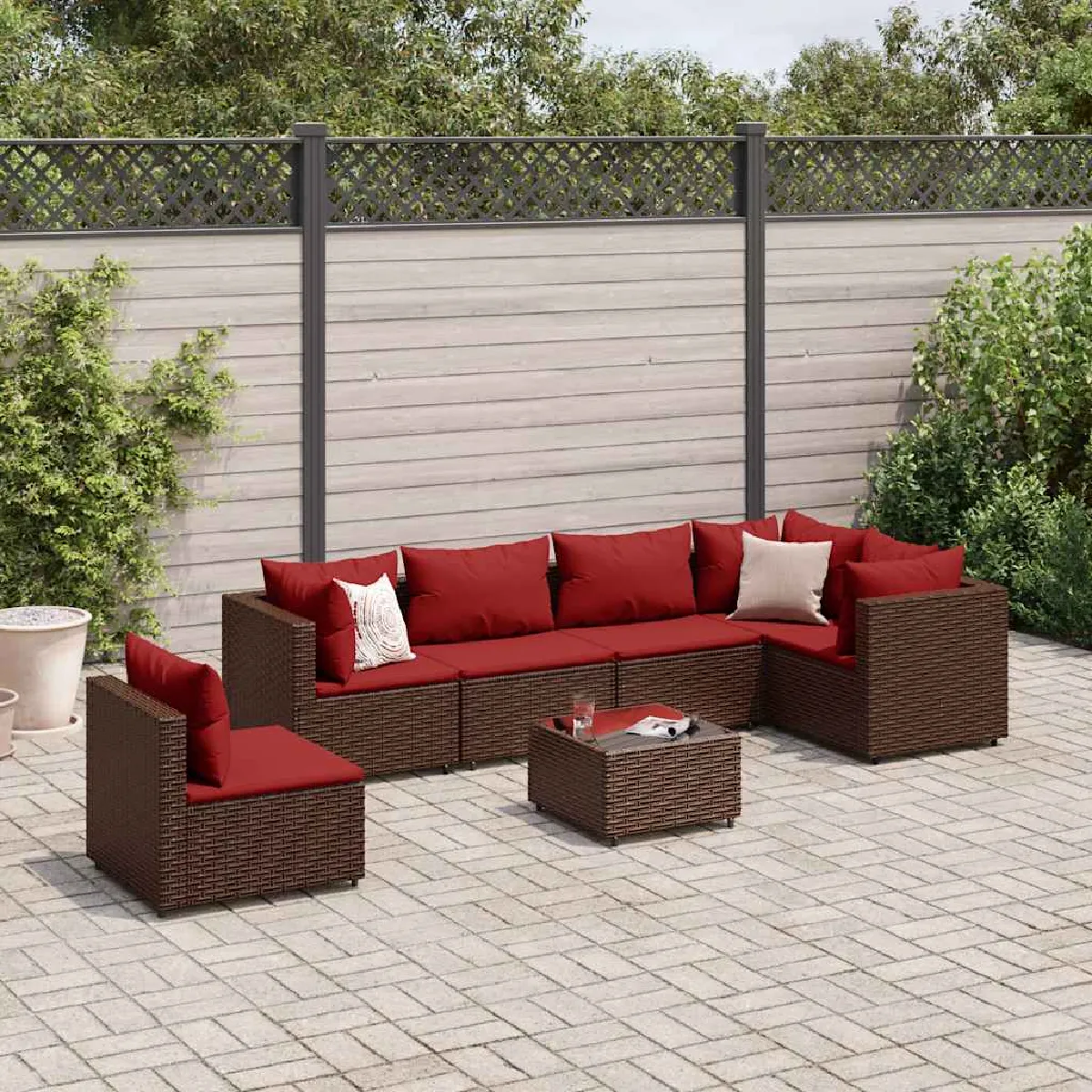 vidaXL Salon de jardin avec coussins 7 pcs - vue 10
