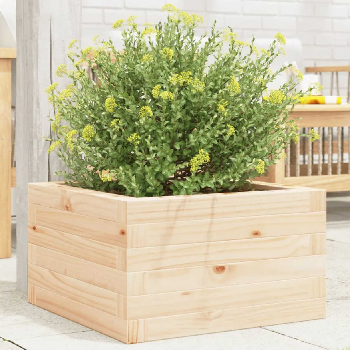 vidaXL Jardinière pin massif 40 cm
