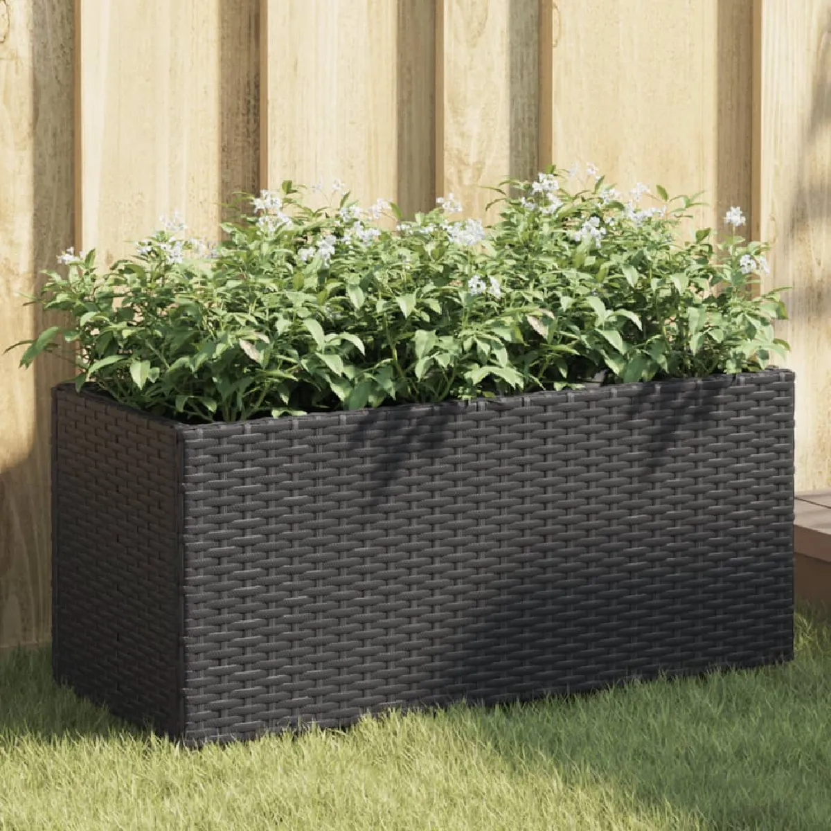 vidaXL Jardinière en résine tressée