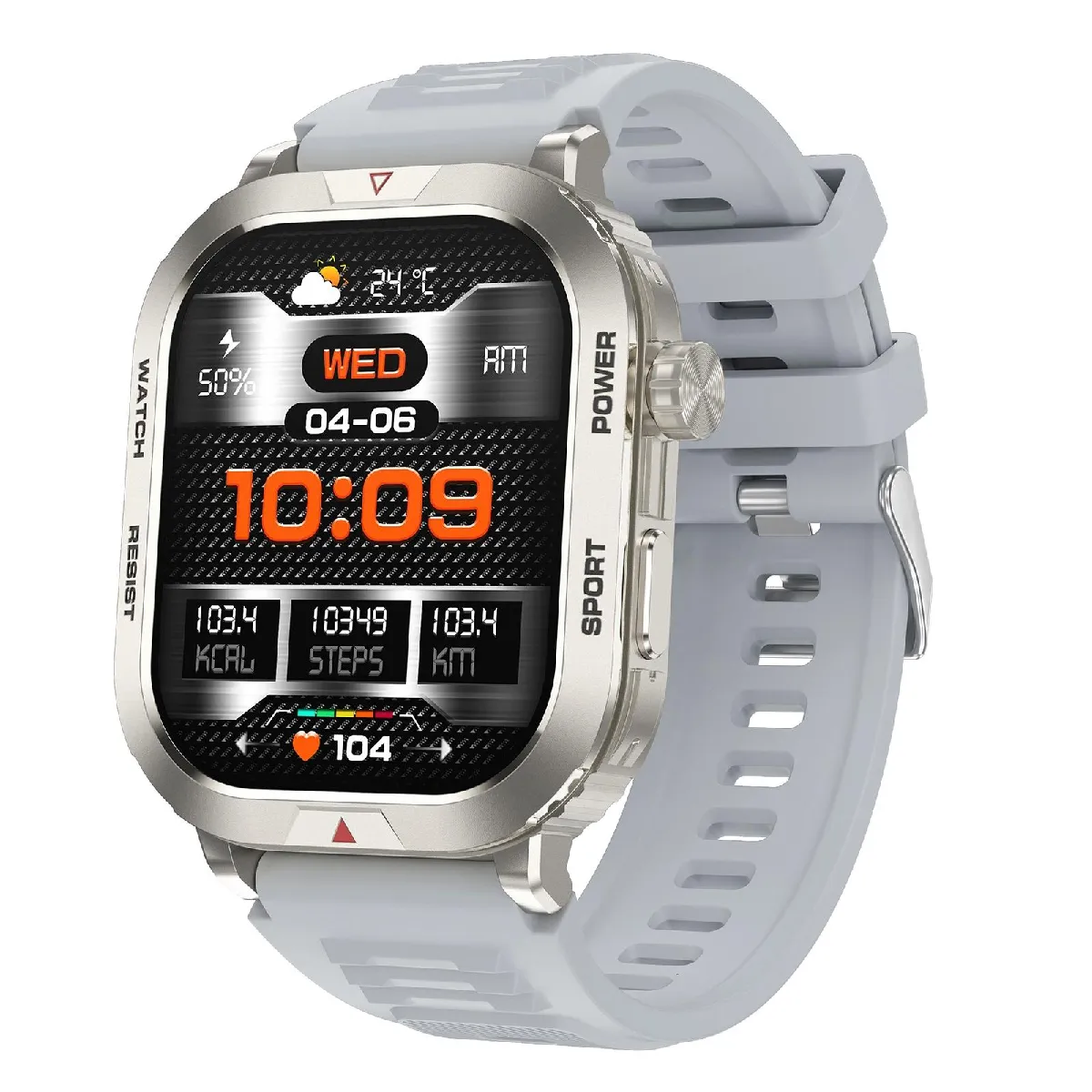 YONIS - Montre Connectée - 2.01 Pouces - Appels Bluetooth - Moniteur Santé - Noir Argent - Image 2