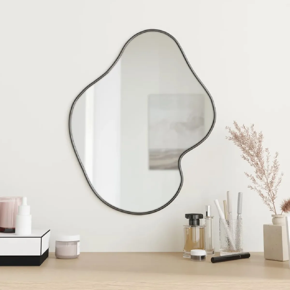 Vidaxl Noir Miroir Mural