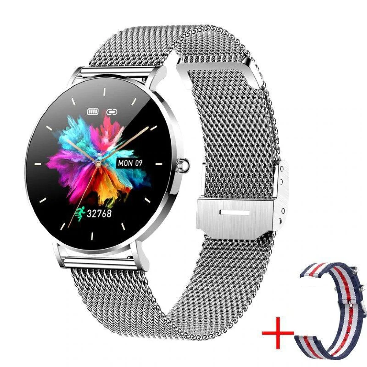 Yonis Argent Montre Connectée Avec Cardiofréquencemètre - Ée