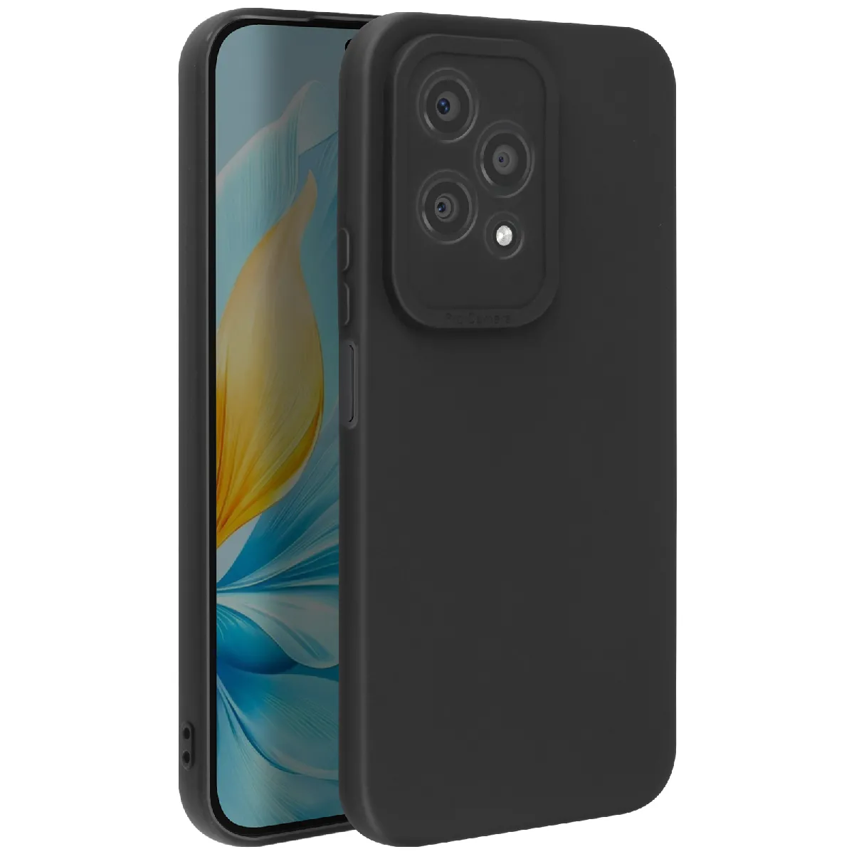 Avizar Noir Coque Pour Honor 200 Lite Silicone Mat Soft Touch Bloc Caméra Protégé