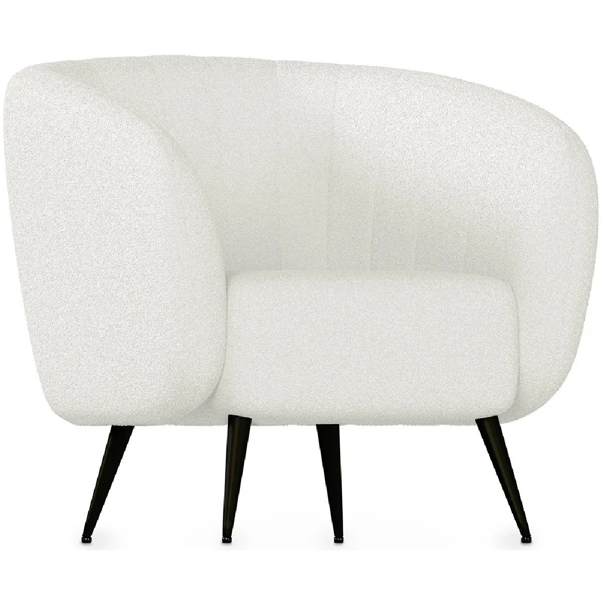 Fauteuil avec Accoudoirs En Bouclette Fausse Fourrure Tapissée - Boucles Blanches - Nuba Blanc